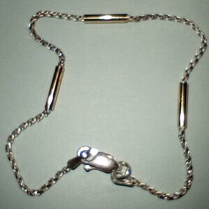 Gold over Italian Sterling Silver Bracelet 7”